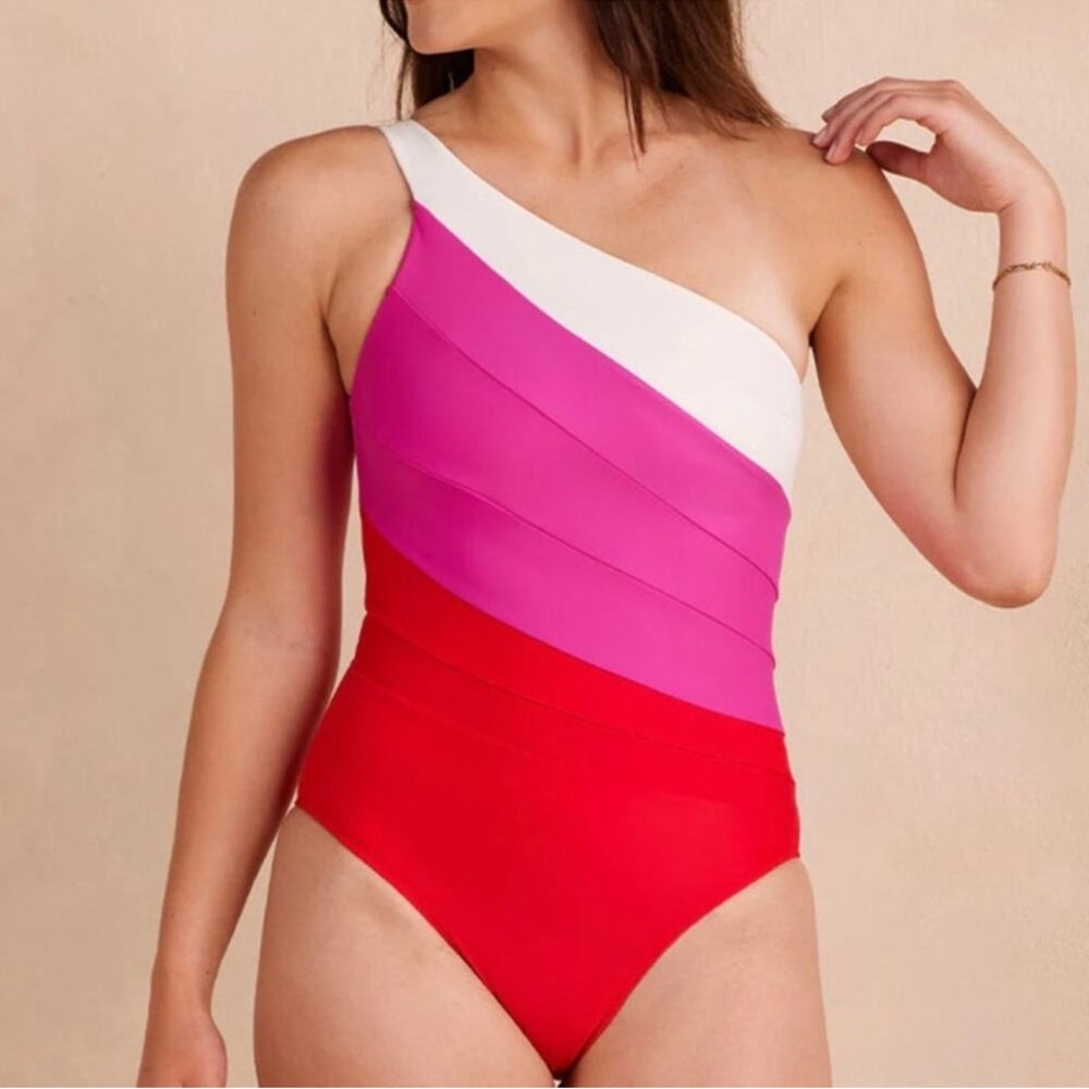 Summersalt Women’s Sidestroke Fuchsia and Red One-piece Swimsuit Size 22LT
